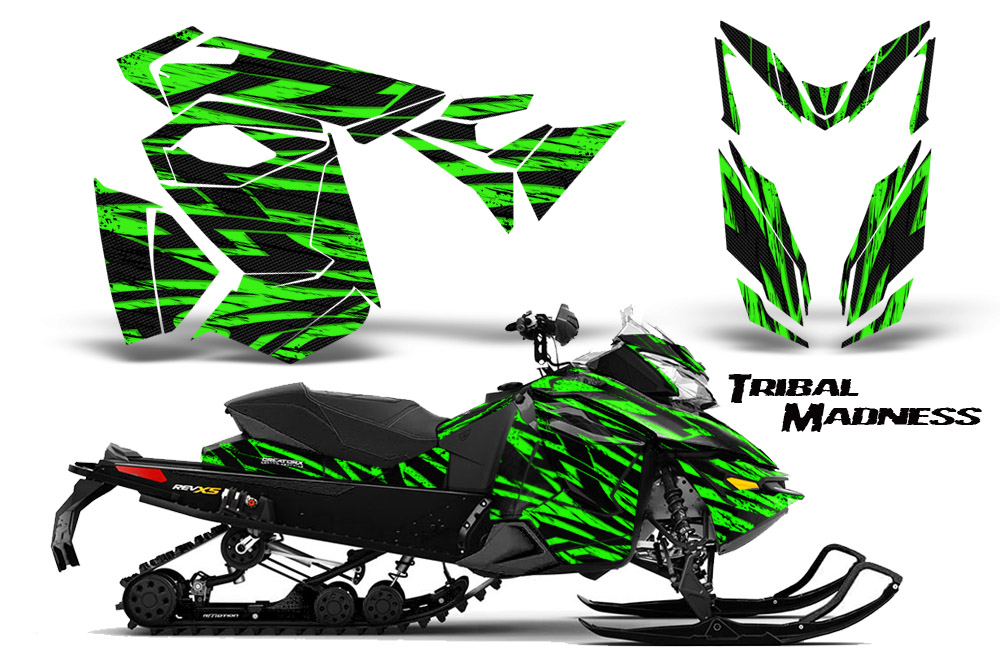 Skidoo Rev XS Graphics Kit Tribal Madness Green